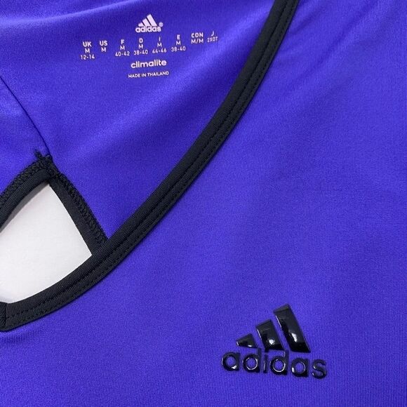 Adidas Climalite Purple/Black V-Neck Top - Picture 10 of 15